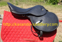 Train English Saddle Genuine Leather BLACK